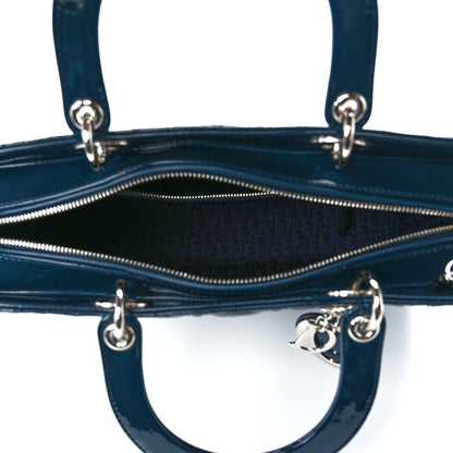 Christian Dior Patent Cannage Large Lady Dior Blue 5 of 11