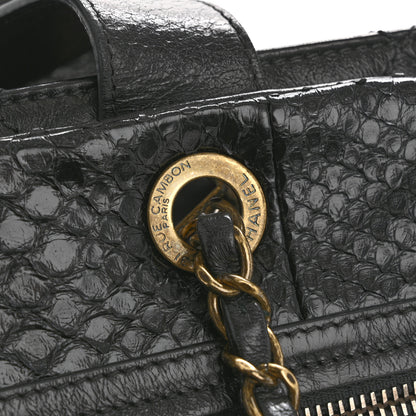 Chanel Snakeskin Glazed Calfskin Quilted Urban Mix Tote Black 13 of 16