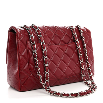 Chanel Caviar Quilted Jumbo Single Flap Dark Red 3 of 10