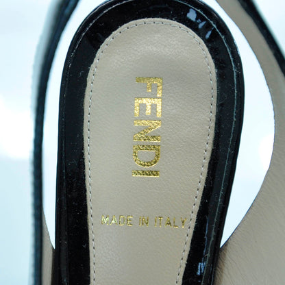 Fendi Patent Platform Bow Heels 35.5 Black 5 of 5
