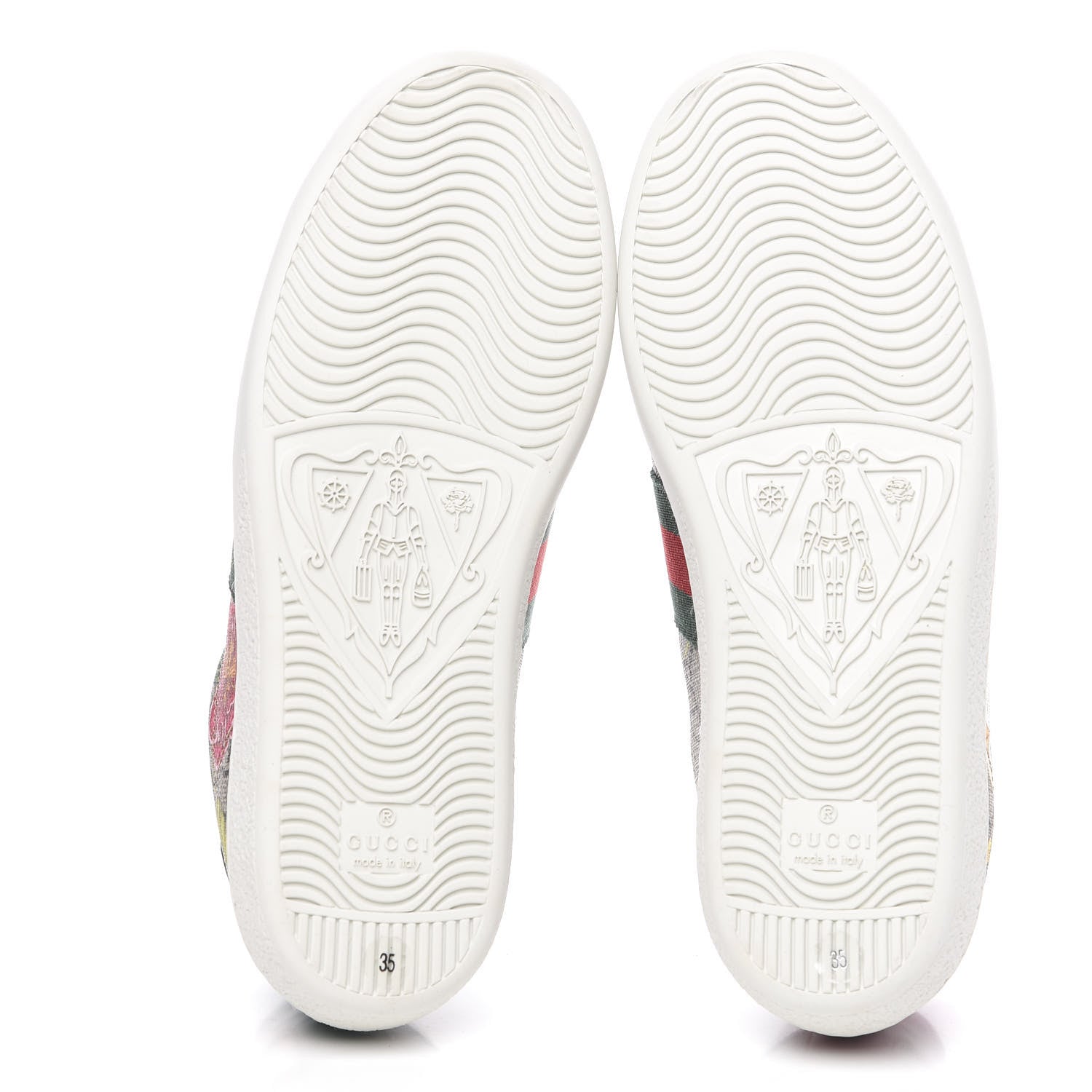 Gucci GG Supreme Monogram Flora Web Womens Ace Sneakers 35 Beige Multicolor Rosso 5 of 9