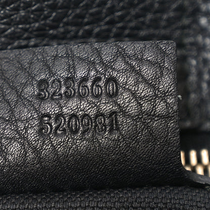 Gucci Pebbled Calfskin Medium Bamboo Shopper Tote Black 7 of 11