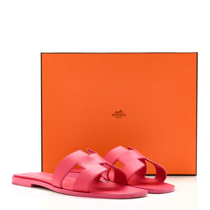 Hermes Calfskin Oran Sandals 39 Rose Mexico 10 of 10