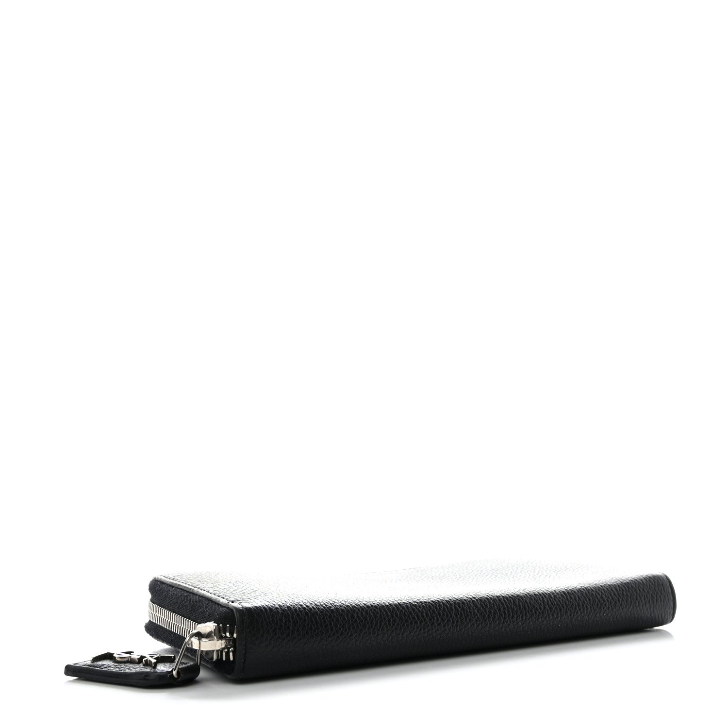 Saint Laurent Grained Calfskin Rive Gauche Zip Around Wallet Black 4 of 10