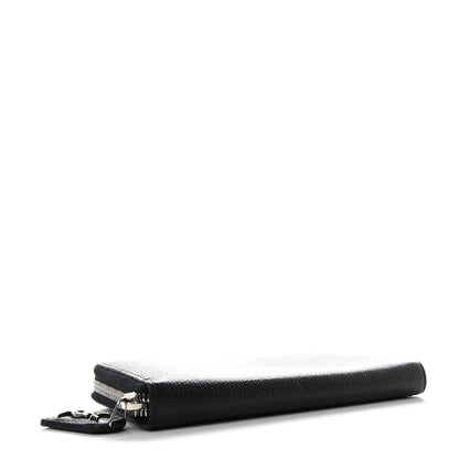 Saint Laurent Grained Calfskin Rive Gauche Zip Around Wallet Black 4 of 10