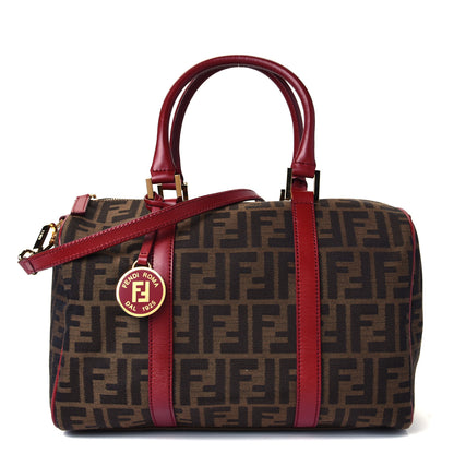 Fendi Zucca Calfskin Medium Convertible Boston Satchel Tobacco Granada 1 of 4