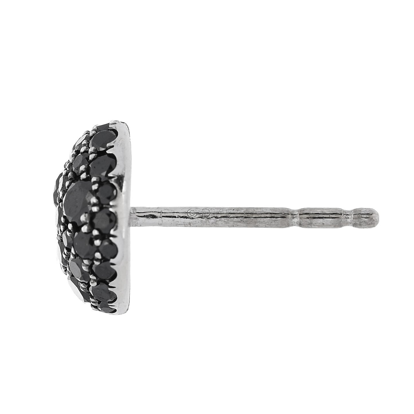 18K White Gold Black Diamond 8mm Cushion Stud Earrings