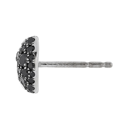 David Yurman 18K White Gold Black Diamond 8mm Cushion Stud Earrings 4 of 4