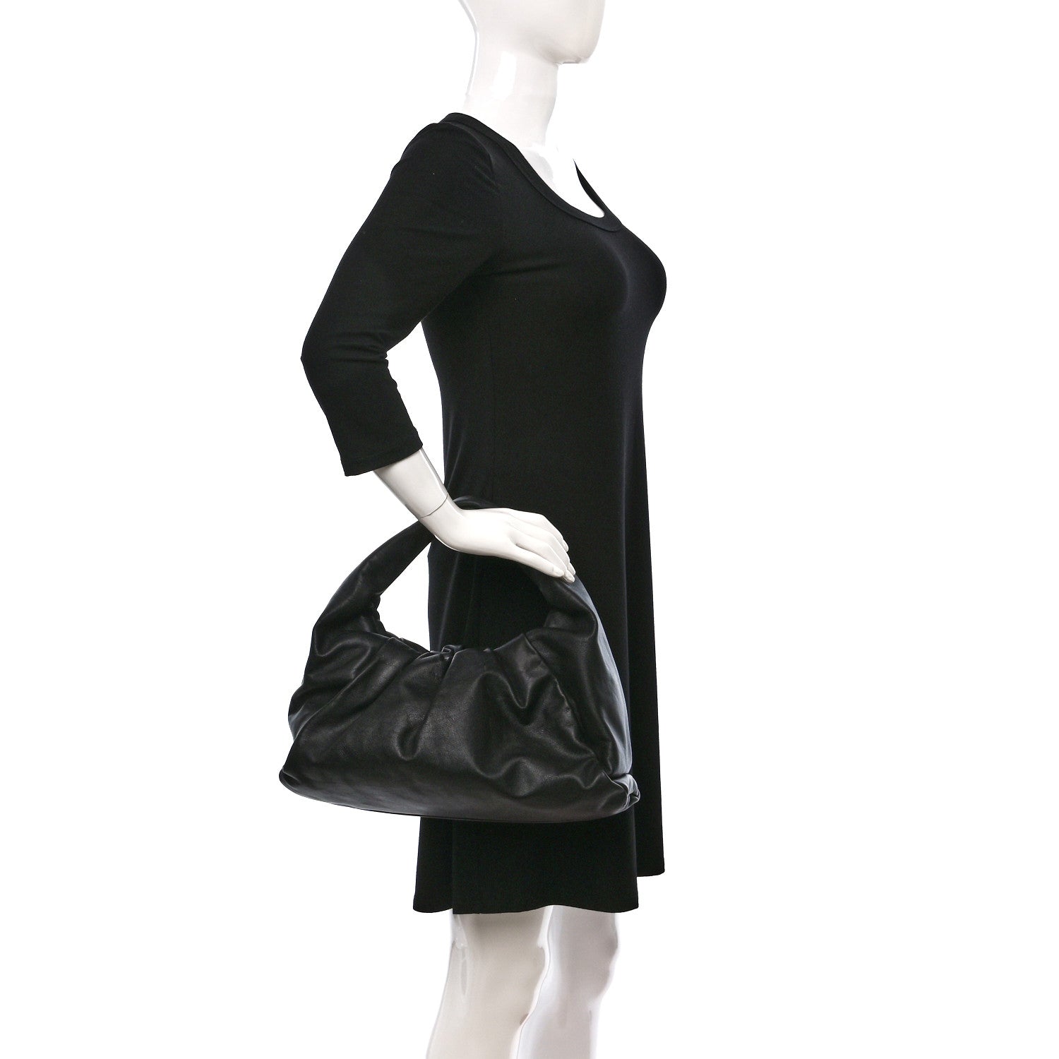 Bottega Veneta Smooth Butter Calfskin Small The Shoulder Pouch Black 2 of 9