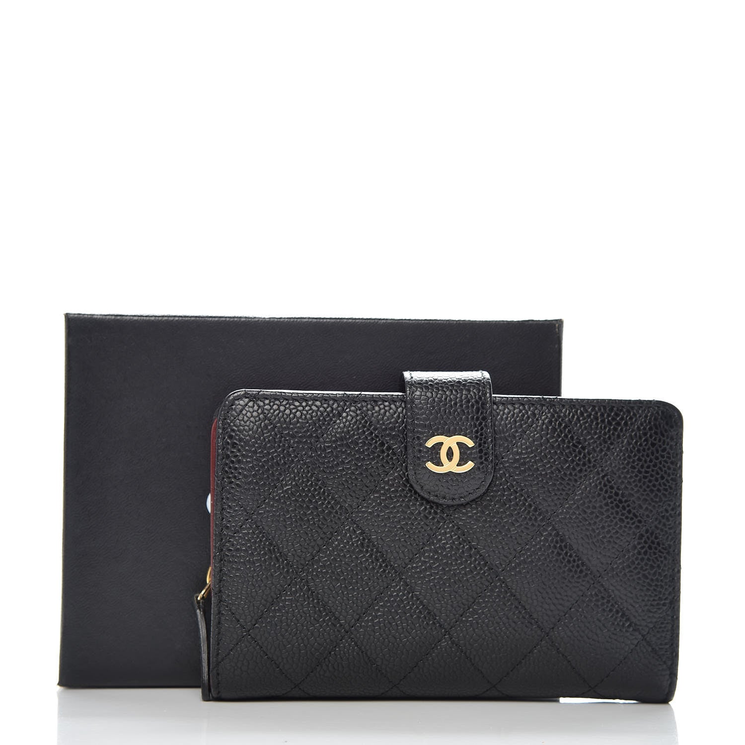 Chanel Caviar Quilted Zipped Pocket Wallet Black 10 of 10