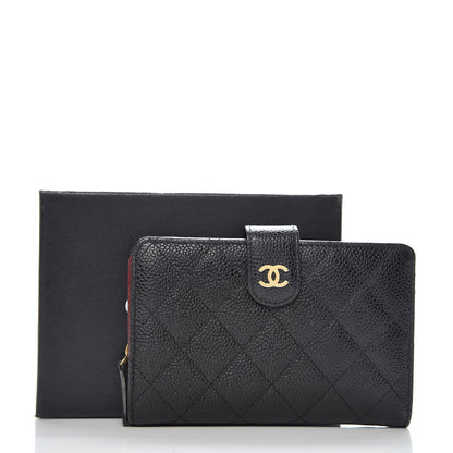 Chanel Caviar Quilted Zipped Pocket Wallet Black 10 of 10