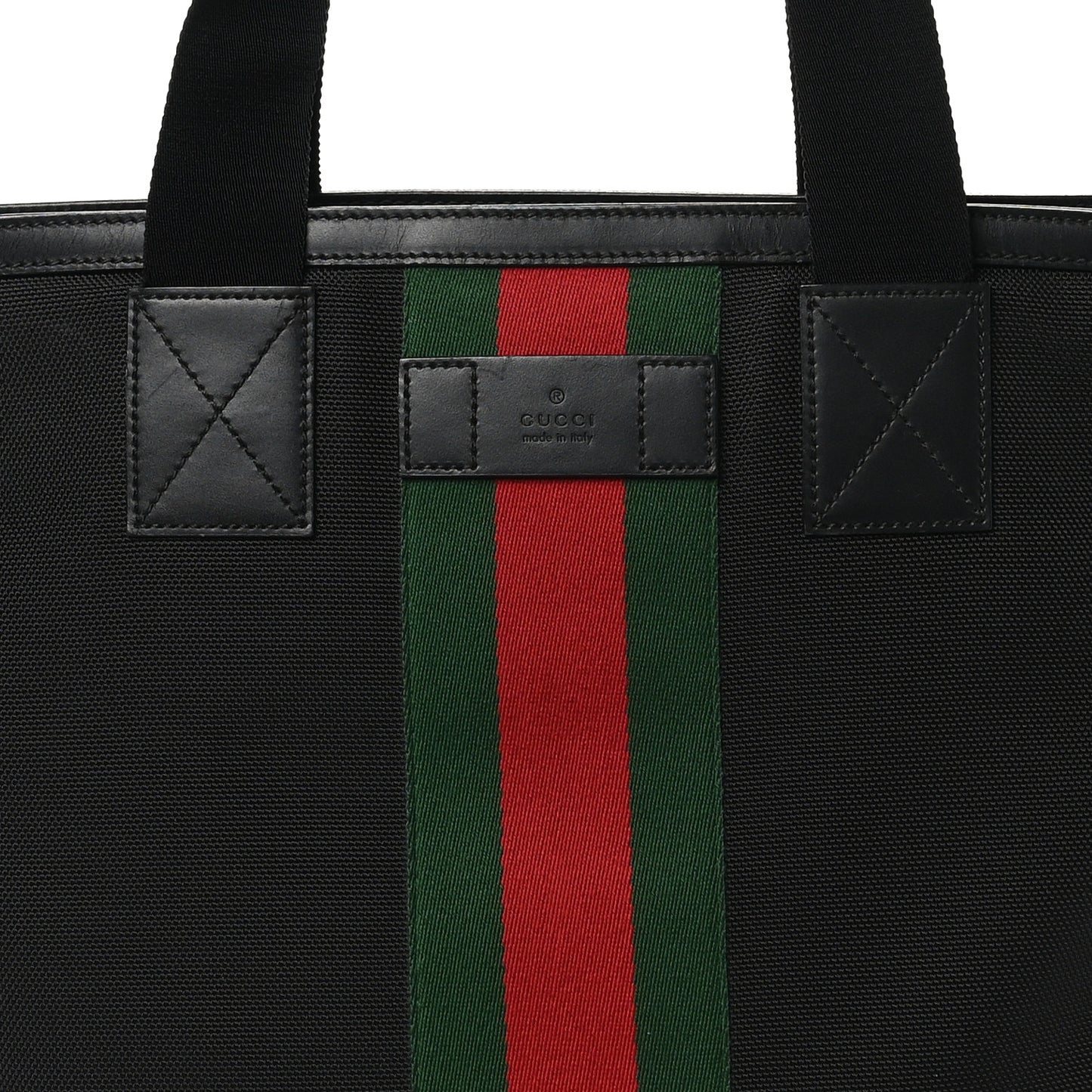 Techno Canvas Web Vertical Tote Black