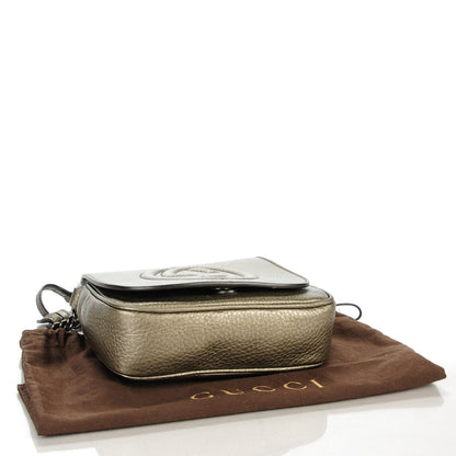 Gucci Metallic Pebbled Calfskin Small Soho Flap Crossbody Sasso 4 of 7