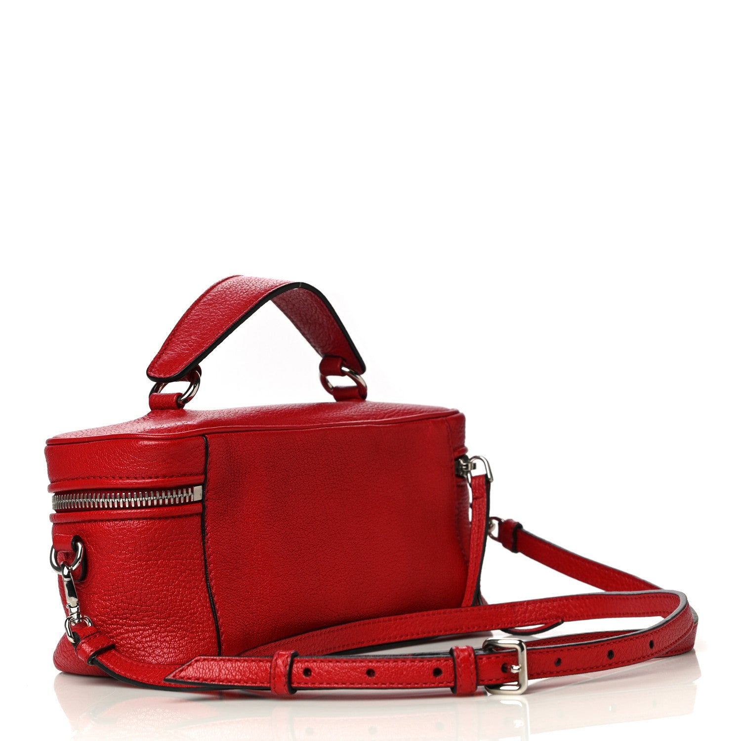 Miu Miu Goatskin Madras Top Handle Crossbody Red 2 of 12