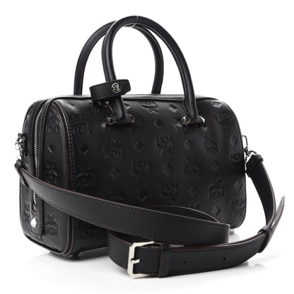 MCM Calfskin Ottomar Monogram Essential Boston Bag Black 3 of 11