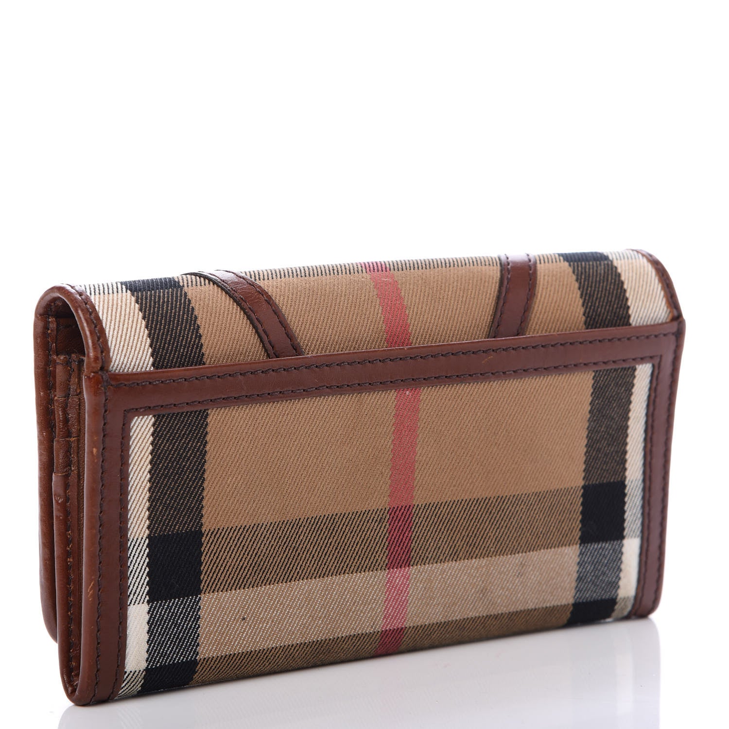 Burberry House Check Bridle Calfskin Penrose Continental Wallet Dark Tan 3 of 9