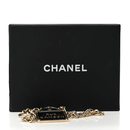 Chanel Enamel Metal Chain Link Rue Cambon Necklace Gold Black 6 of 6