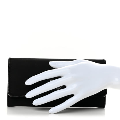 Prada Tessuto Saffiano Triangle Logo Continental Flap Travel Wallet Black 2 of 12