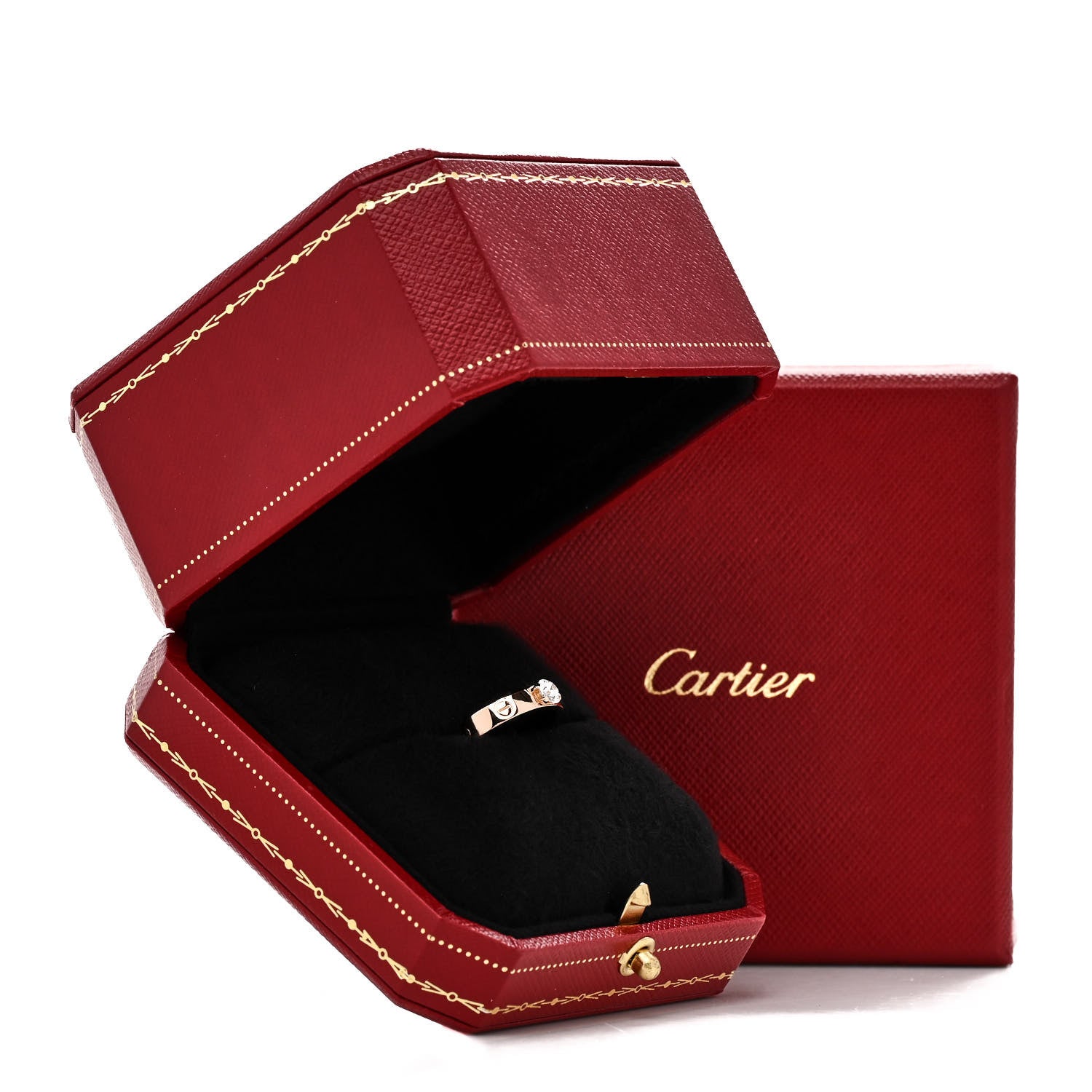 Cartier 18K Pink Gold Diamond .24ct LOVE Solitaire Engagement Ring 49 5 6 of 6