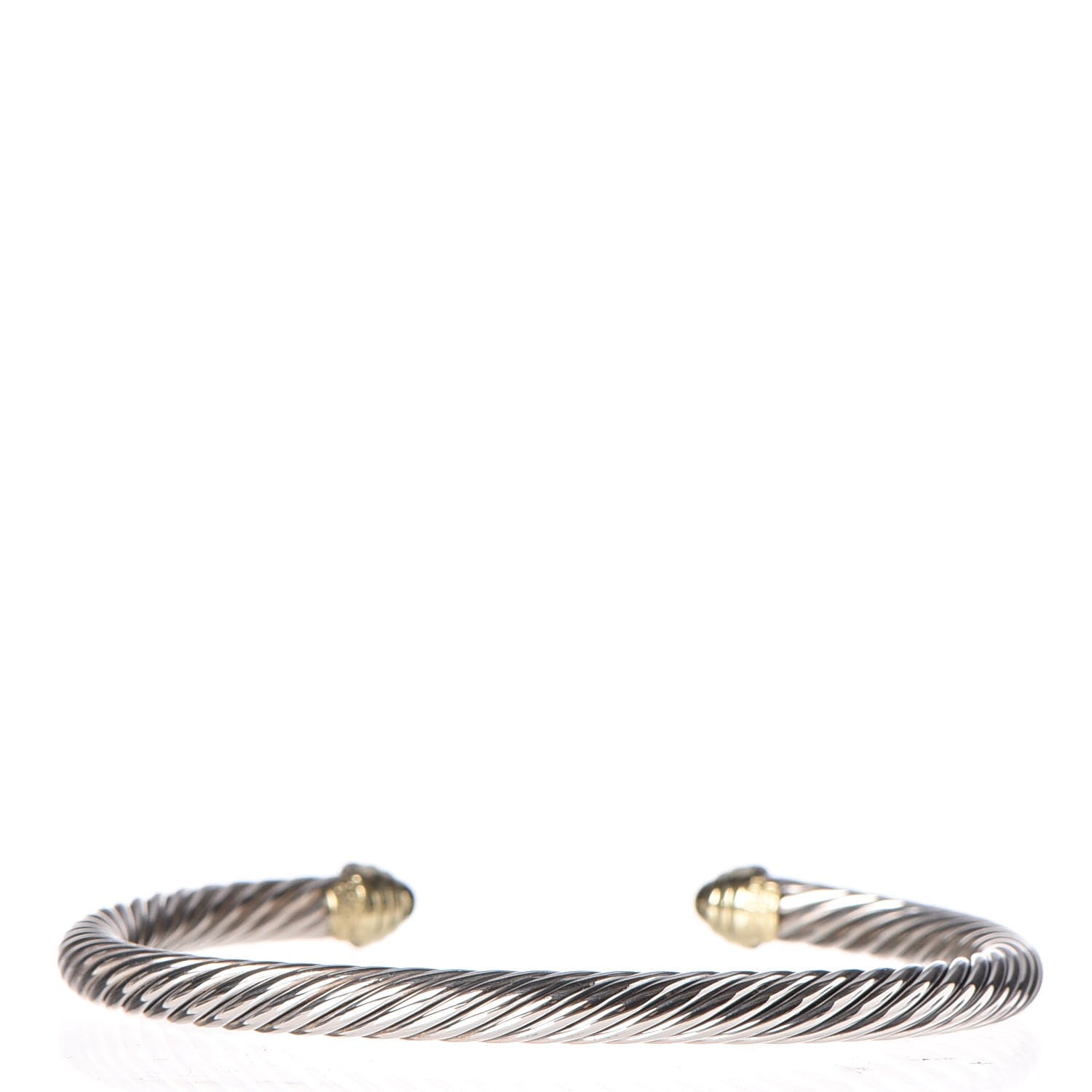 David Yurman Sterling Silver 14K Yellow Gold 5mm Cable Classics Bracelet 3 of 5