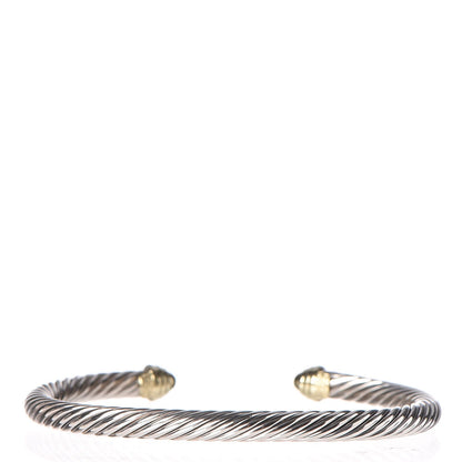 David Yurman Sterling Silver 14K Yellow Gold 5mm Cable Classics Bracelet 3 of 5