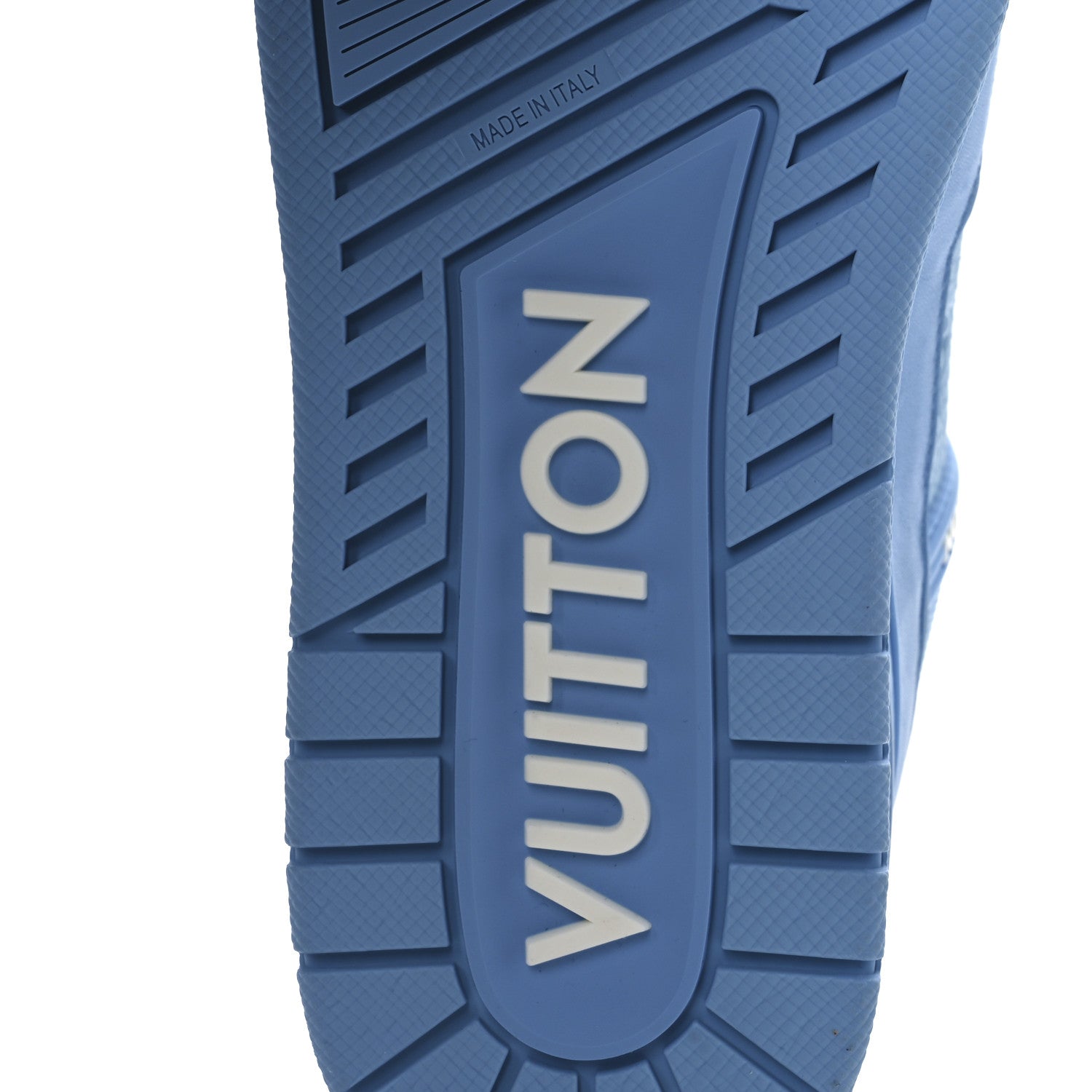Louis Vuitton Calfskin Embossed Monogram Mens LV Trainer Sneakers 6 Blue 8 of 10