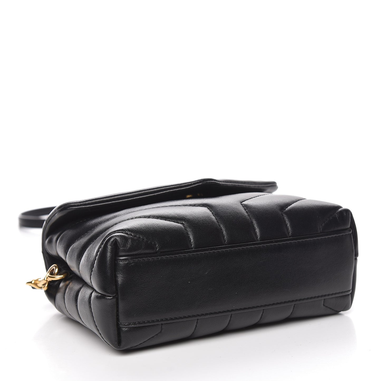 Calfskin Y Quilted Monogram Toy Loulou Crossbody Bag Black
