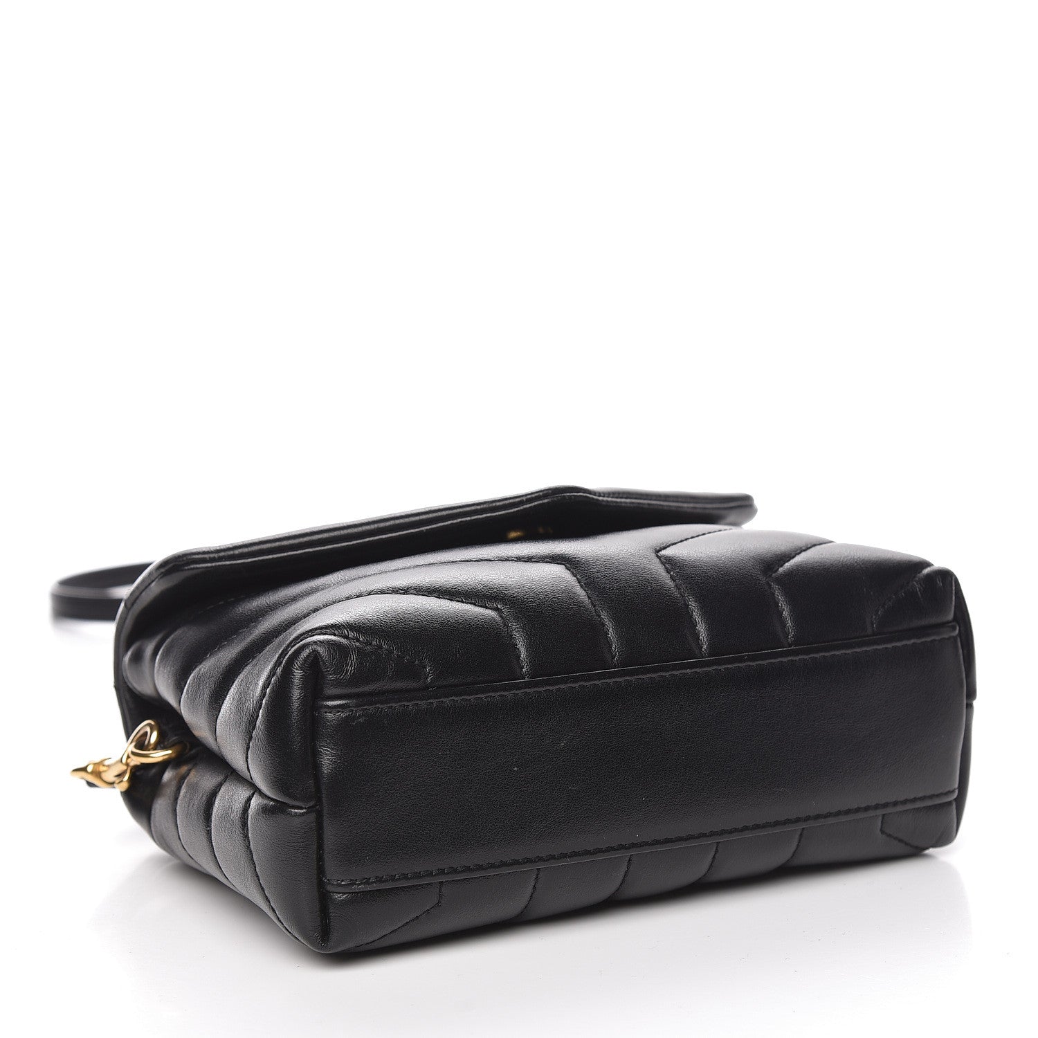 Saint Laurent Calfskin Y Quilted Monogram Toy Loulou Crossbody Bag Black 4 of 11