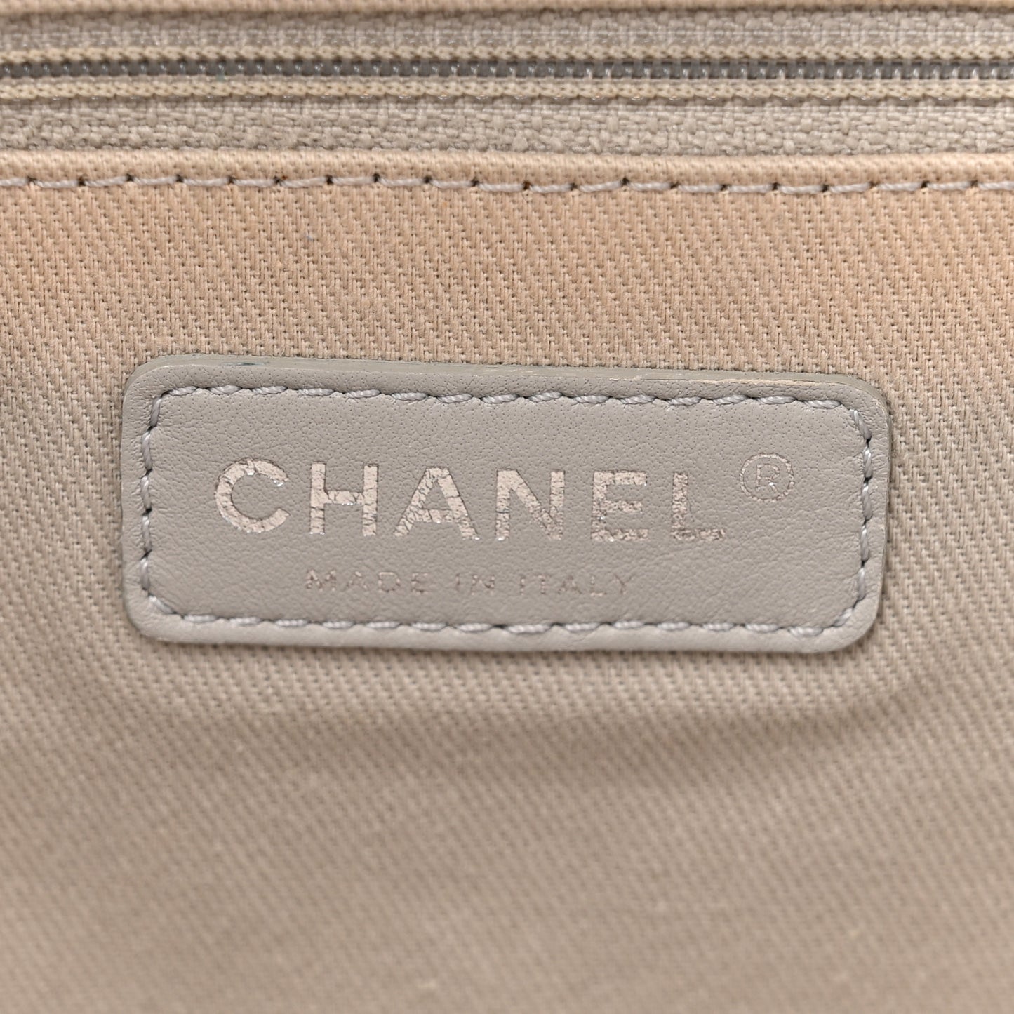 Glazed Calfskin Large Deauville Tote Blue