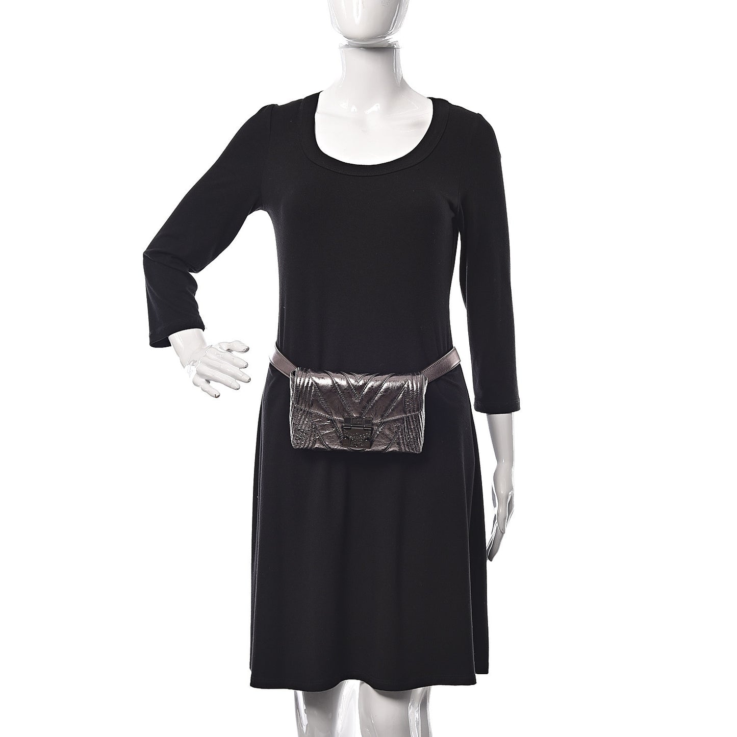 Metallic Calfskin Small Patricia Belt Bag Berlin Silver