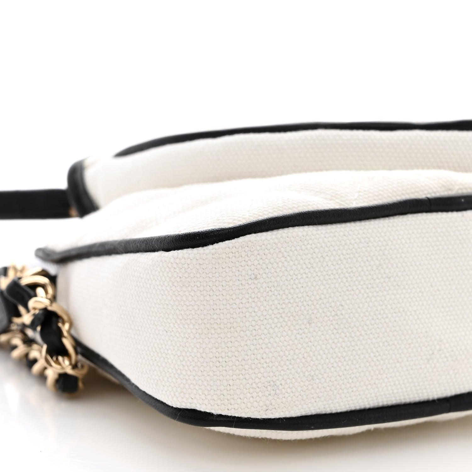 Chanel Canvas Calfskin Tennis Racket Mini Bag White Black 10 of 11