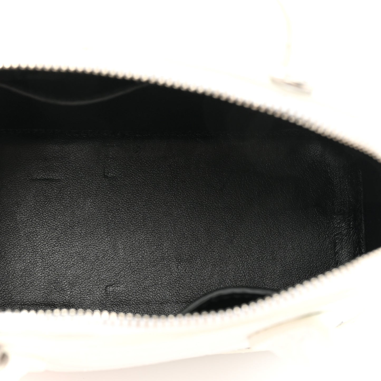 Calfskin Crocodile Embossed XXS Ville Top Handle Bag White Black