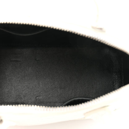 Balenciaga Calfskin Crocodile Embossed XXS Ville Top Handle Bag White Black 5 of 19