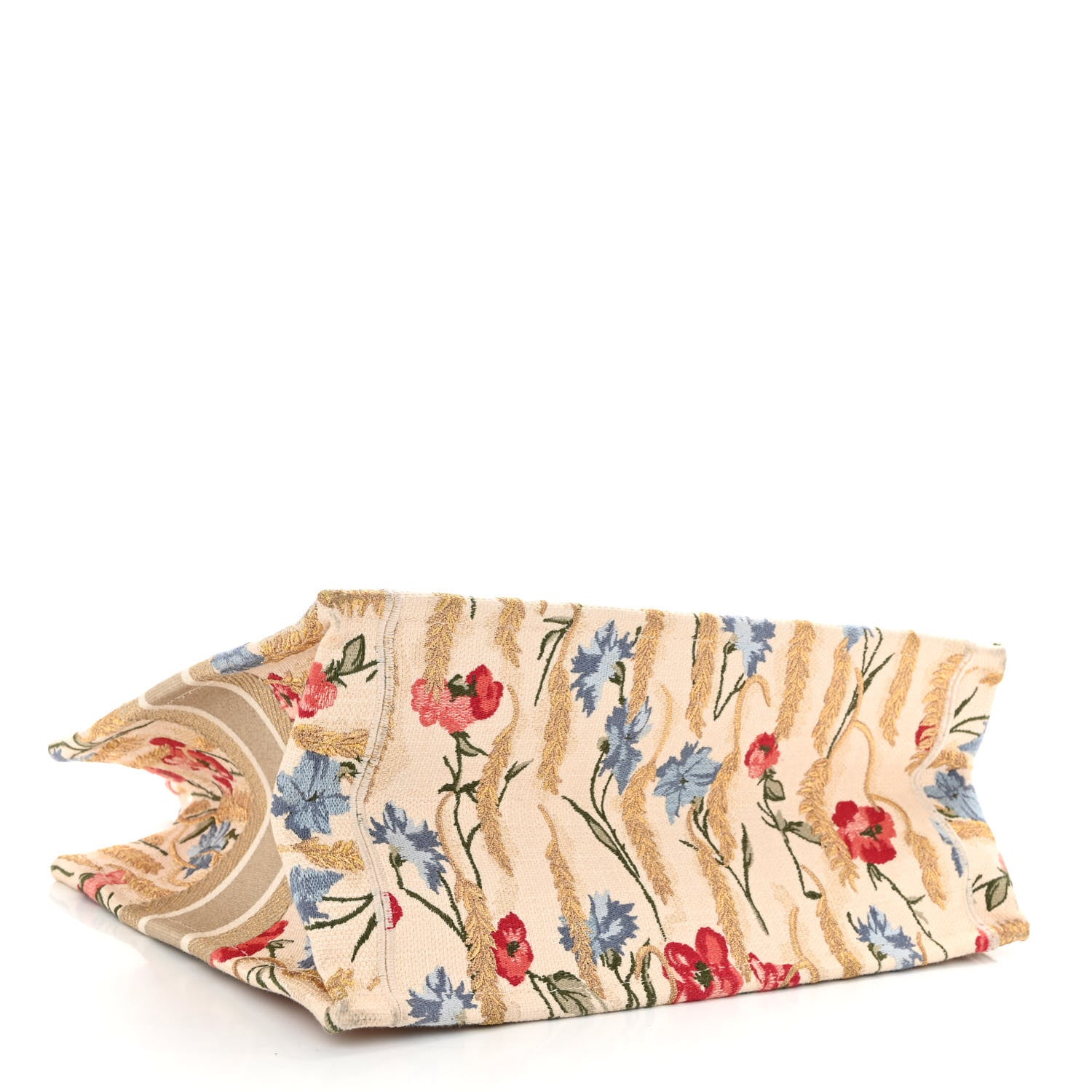 Christian Dior Canvas Embroidered Medium Hibiscus Book Tote Beige Multicolor 4 of 11