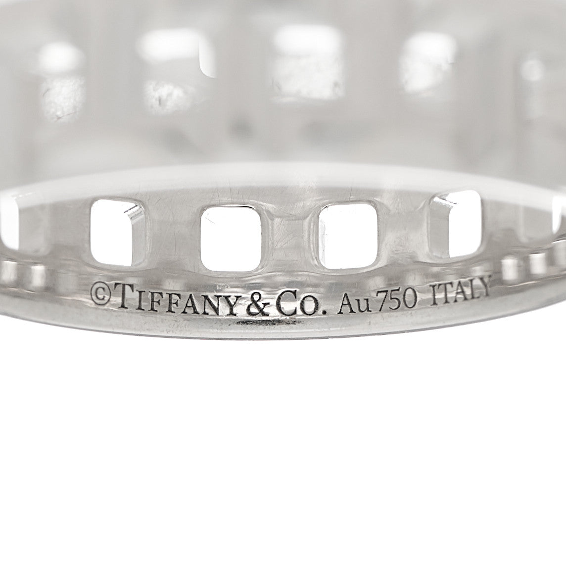 Tiffany 18K White Gold Wide T True Ring 58 8.25 4 of 5