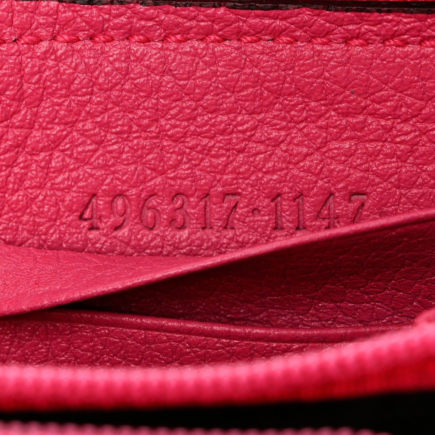 Grained Calfskin Logo Zip Around Wallet Box Pink Green