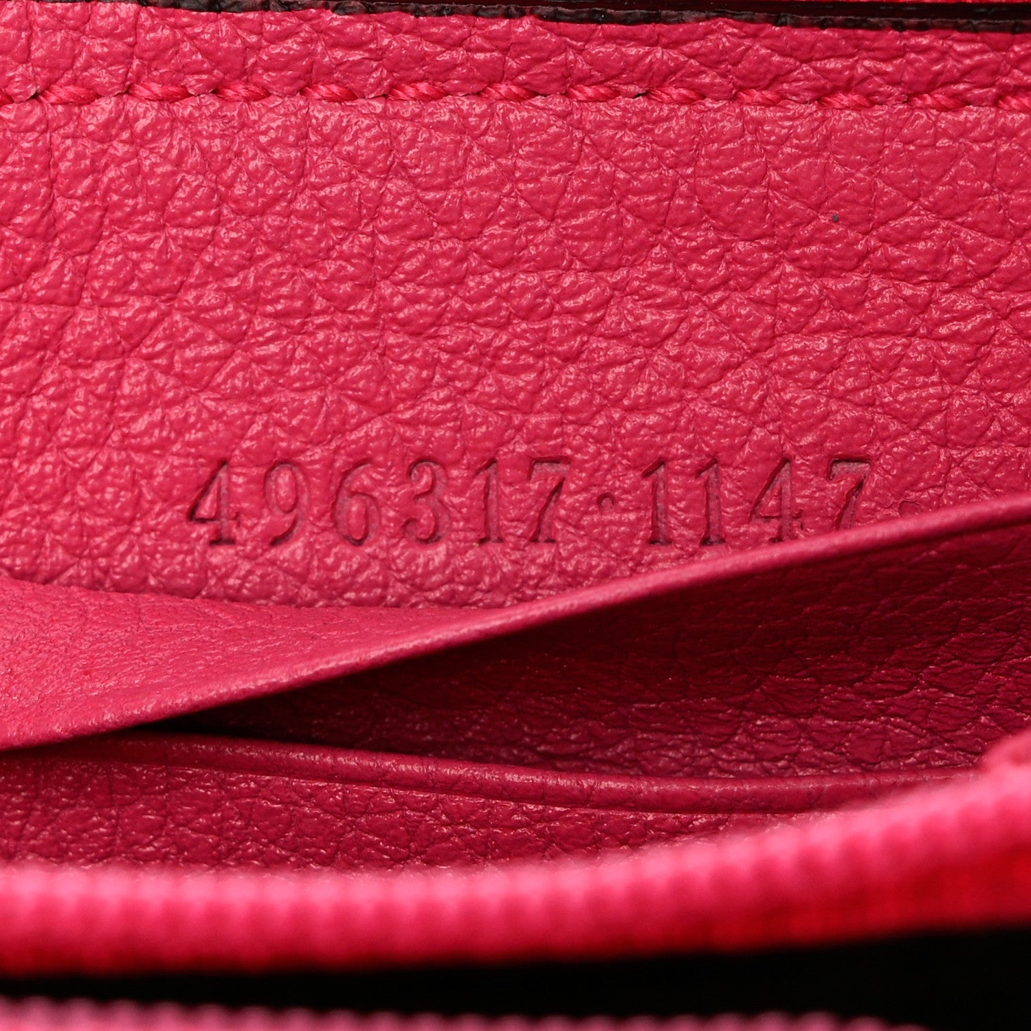 Gucci Grained Calfskin Logo Zip Around Wallet Box Pink Green 6 of 7