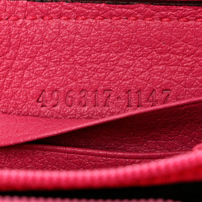 Gucci Grained Calfskin Logo Zip Around Wallet Box Pink Green 6 of 7