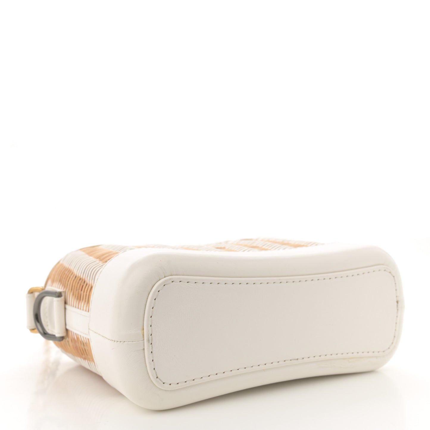 Rattan Calfskin Small Gabrielle Hobo Beige Ivory