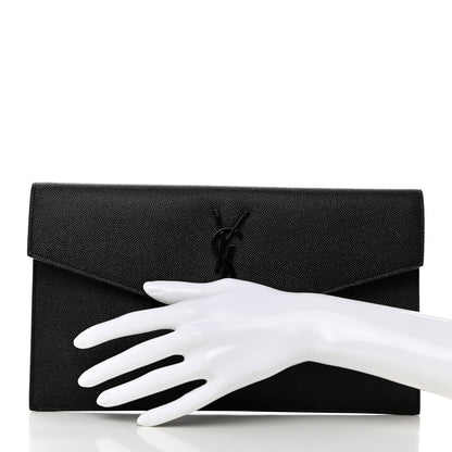 Saint Laurent Grain De Poudre Uptown Pouch Black 2 of 8