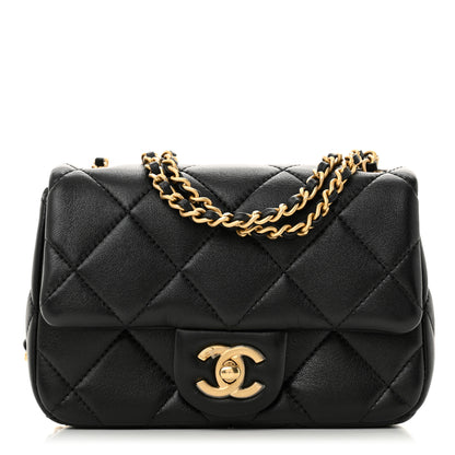 Chanel Lambskin Quilted Pearl Small Flap Black 1 of 11