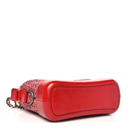 Chanel Tweed Calfskin Small Gabrielle Hobo Red Multicolor 4 of 10