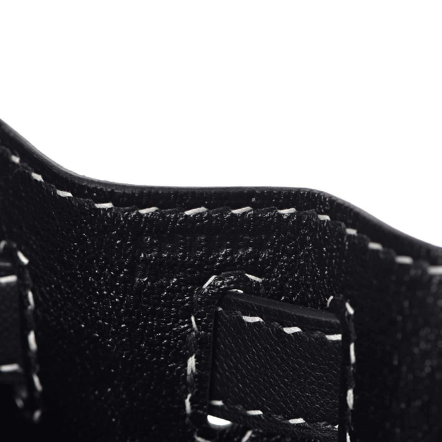 Hermes Grained Monsieur Un Point Sur Deux Kelly Sellier 28 Black 9 of 36
