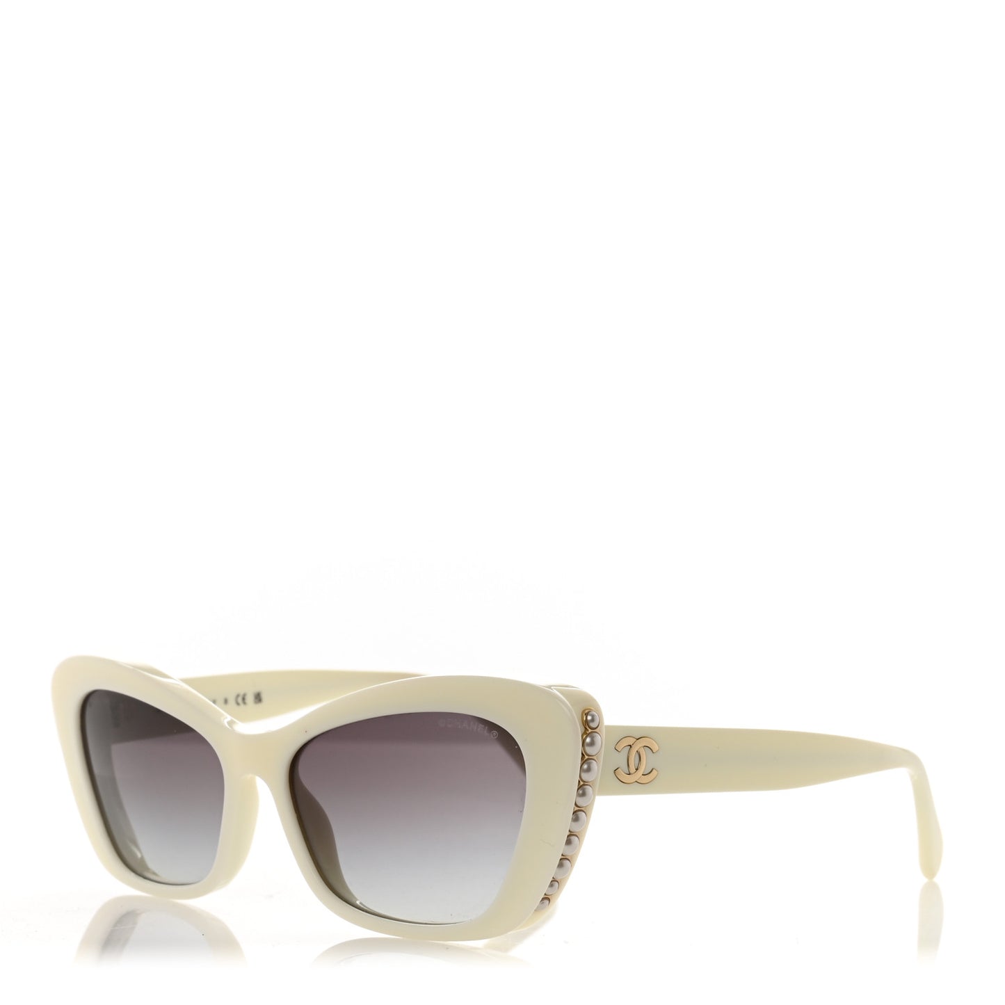 Acetate Pearl Cat Eye CC Sunglasses 5481-H White