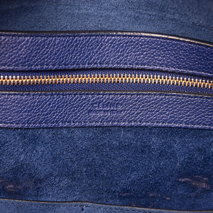 Celine Soft Grained Calfskin Small Belt Cabas Phantom Indigo 6 of 10
