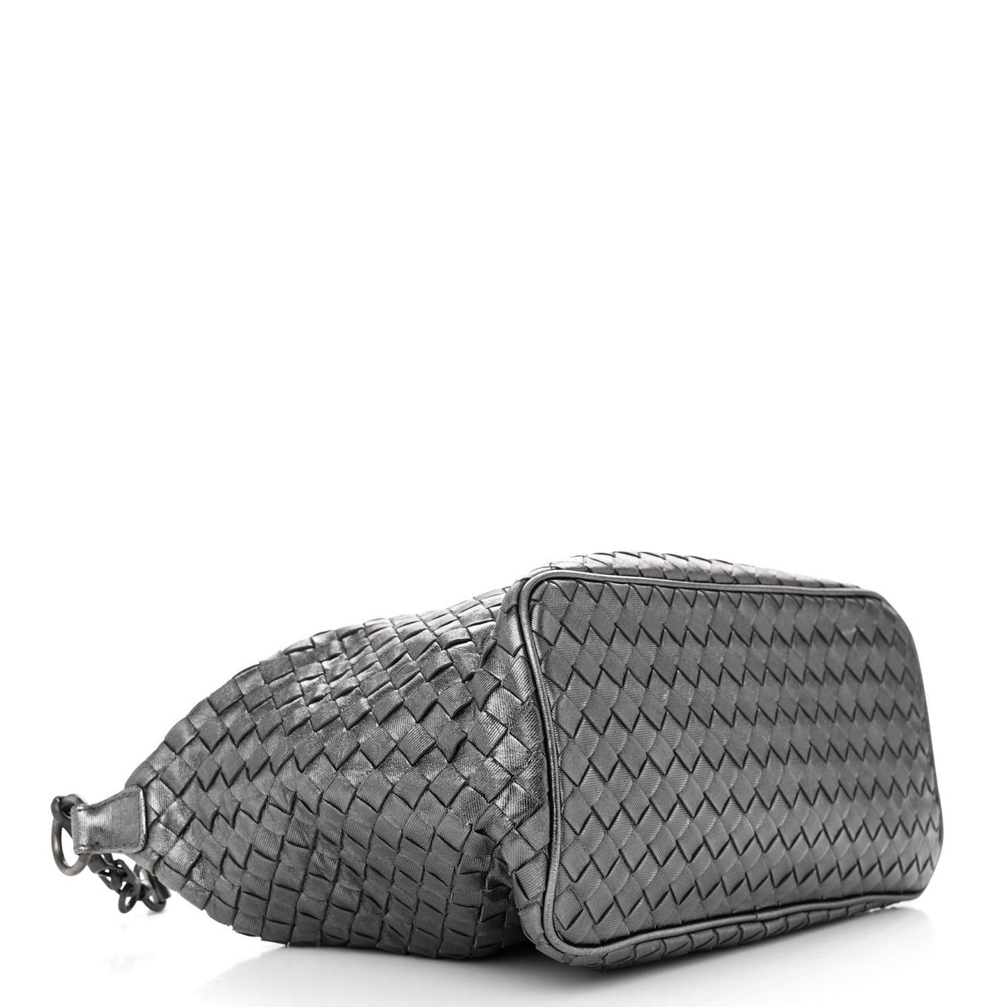 Metallic Nappa Intrecciato Small Shoulder Bag Steel