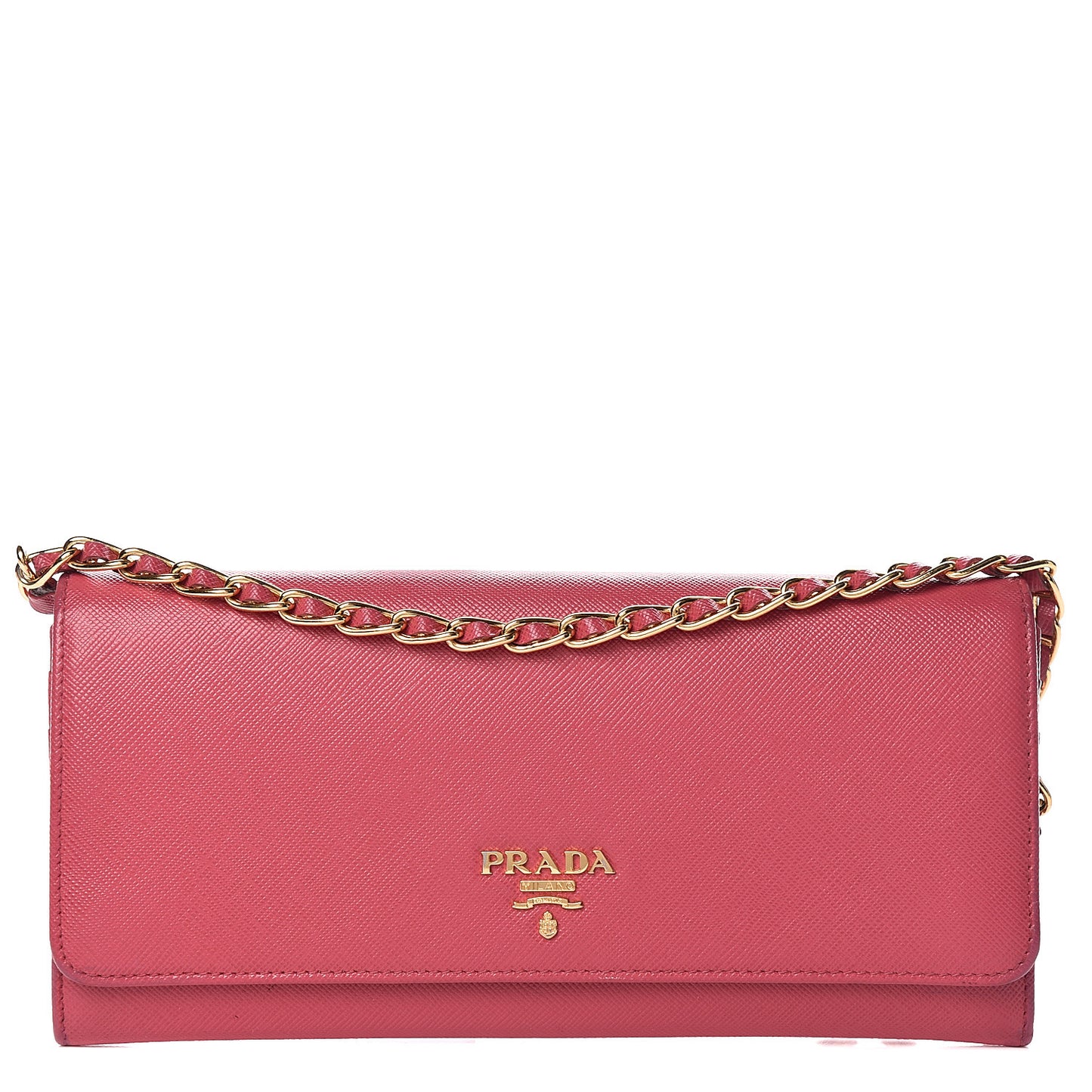 Saffiano Metal Oro Chain Wallet Peonia