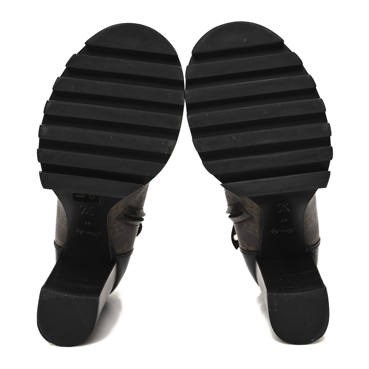 Patent Calfskin Monogram Star Trail Ankle Boots 41 Black