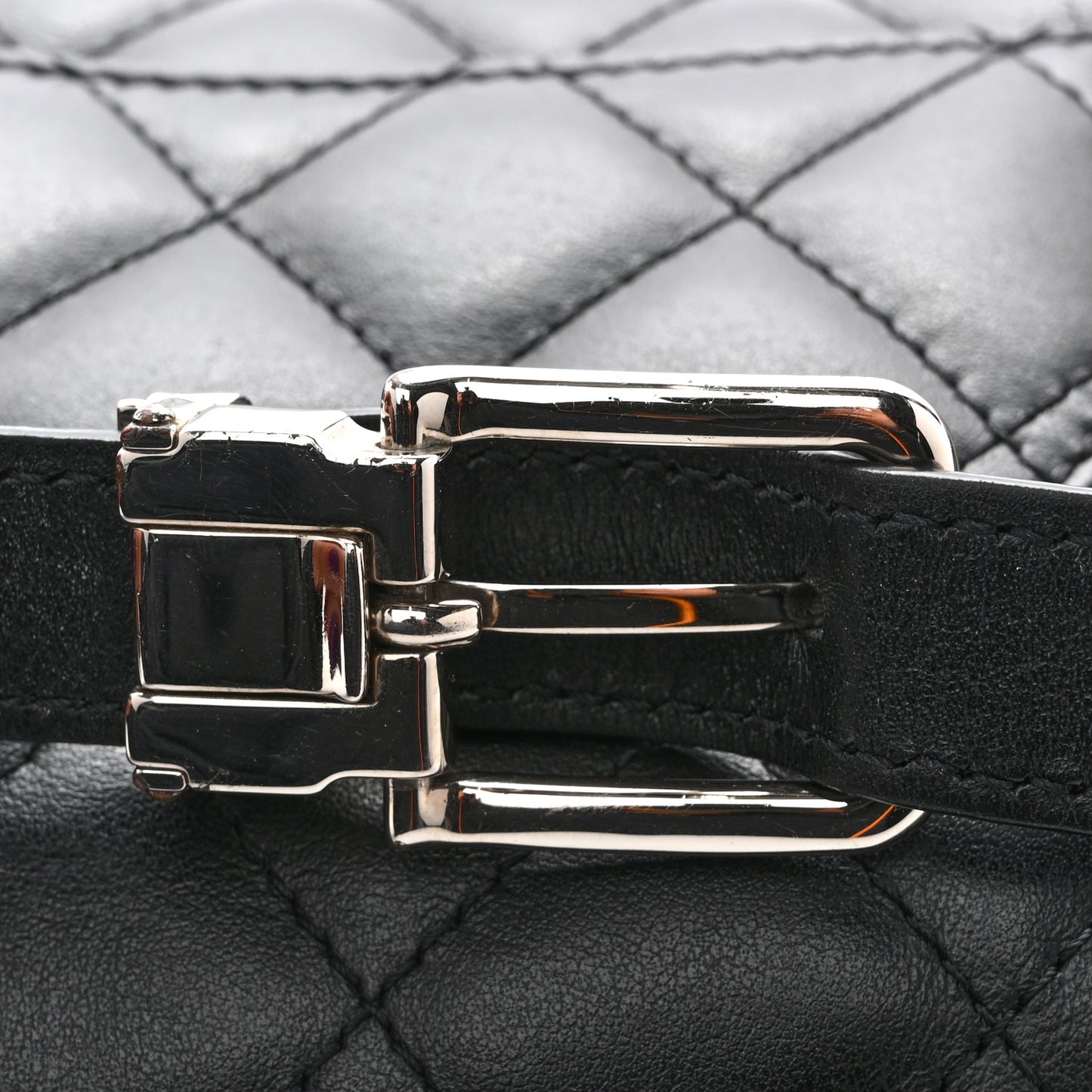 Calfskin Quilted CC Uniform Flap Belt Bag Black