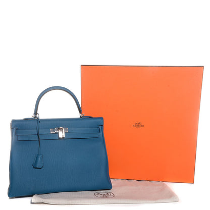 Hermes Togo Kelly Retourne 35 Bleu de Galice 9 of 24